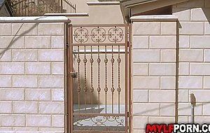 MILF neighbor Christie Stevens fucked beside the pool