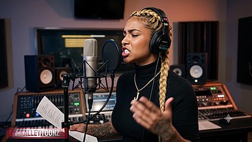SEXY AI GENERATED PETITE RISING HIP HOP STAR JALISA FLIRTS IN THE STUDIO, FUCKS IN THE LOFT