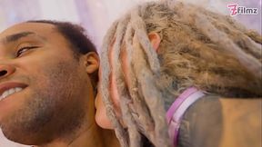 Inked vixen deep-throats thick BBC then gets ass wrecked
