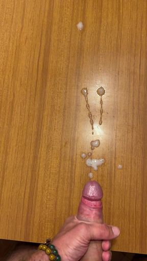 Masturbating and cuming on the table
