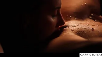 Redhead and blonde beauties enjoy wet lesbian passion