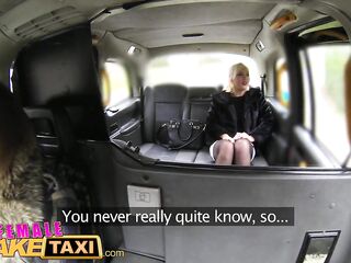 Female Fake Taxi Drivers sex-toy results in squirting lesbo