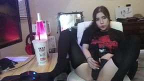 Nylon Tights Ripping and Masturbation