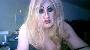 Dirty dogging slag Sarah smokes, wanks, drinks fat old dogger'_s cum, and own piss