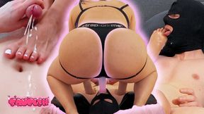 Sub eats cum from Mistress's feet FOR THE FIRST TIME EVER