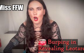 Burping Loudly with Cola in Sparkly Revealing Leotard