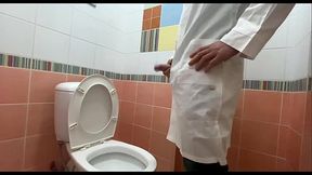 Real Russian DOCTOR during quarantine MASTURBATES in the hospital toilet