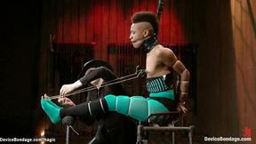 ”Ebony bound in device butt banged”