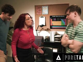 PURE TABOO Devastated Teacher Kiki D'Aire SPITROASTED By Cunning Students To Not Have Affair Undressed