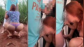 peao da fazenda arrastou a ruiva casada para o meio do mato e comeu a cavala ate gozar