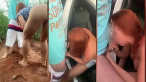 peao da fazenda arrastou a ruiva casada para o meio do mato e comeu a cavala ate gozar