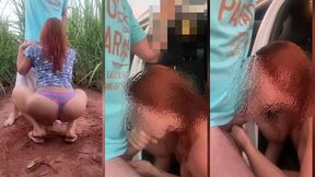 peao da fazenda arrastou a ruiva casada para o meio do mato e comeu a cavala ate gozar