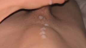 Teen 18+ cumming on his hot abs sixpack while moaning