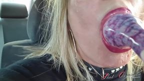 Having A Little Fun In My Car After A Shopping Tour - Throat Bulge