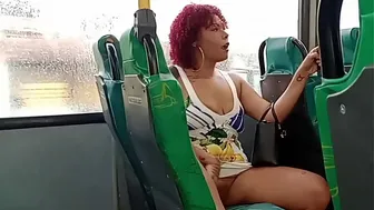 I showed off on the bus and the cuckold touched my underwear