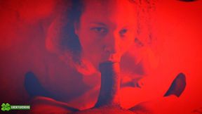 lucky gurl kween bunny b - red light special pov blowjob and throat fucking a bbc