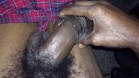 Big Black Monster Cock solo Masterbation in cup