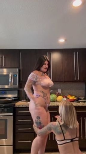 Lesbian ass eating surprise