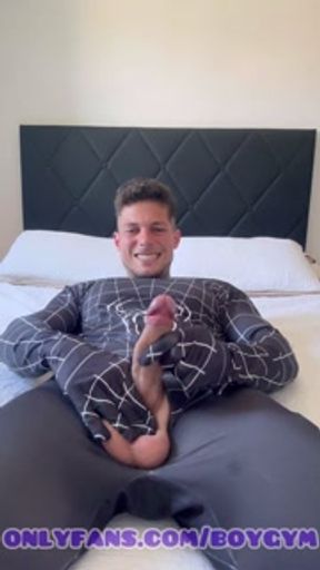 JERKING OFF my FAT COCK with my SPIDERMAN SUIT, BoyGym Cum