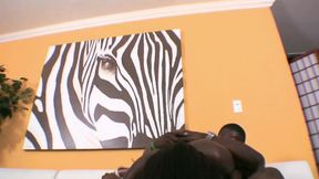 Ebony neighbor Selina sucks and rides a big black cock