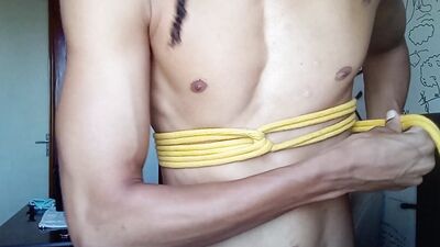 Rope corset tutorial. How to make a simple corset out of rope. Shibari self tie. (bondage)