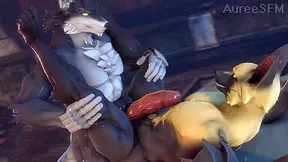 Werewolf Fucks Gay Vampire Dogman in Ass - Furry SFM