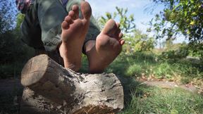 Farm Girl Shows off Her Dirty Feet