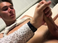 Czech Handsome Muscular Boy Receives Handjob on Big Dick