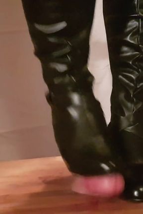 POV Trampling &amp; Stomping with Full Weight in High Boots - Until Ejaculation - Footjob &amp; Cock Crushing