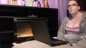 From the archives: Sitting on the floor in front of the fireplace working on my laptop while I smoke