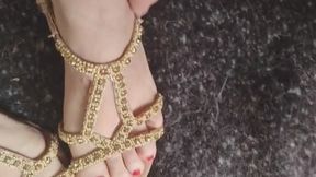 Italian Wife Dorothy: Long Red Toenails & Sandal Try-On (Sensual Foot Play)