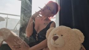 Smoking Fetish Session – Cigarette Ash Play with Teddy Bear (POV)