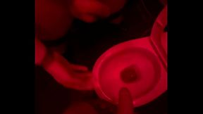 Amateur boy watches his friend pee in the club'_s toilets, lends him a helping hand and gets hard...