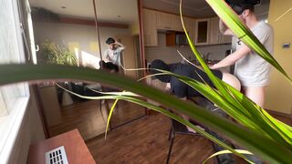 Muscular Czech amateur goes wild with kitchen counter banging and dildo play