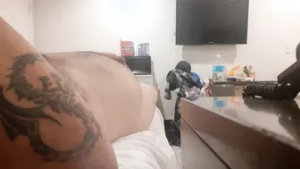 Guy Jerks Off and Cums Hard on Motel Floor