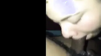 Chubby Latin bottom sucks big black cock in amateur blowjob