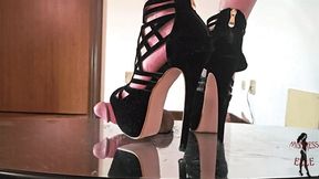 High-heeled platform sandals slave view