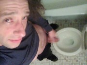 Morning Pre-Cum Leaking in Bathroom