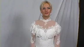 Sexy Bride in Wedding Gown Spreads Her Legs for Passionate Fuck