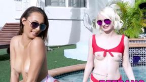BFF BANG - Three hot teens get their mouths and pussies sucked outside
