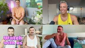 Stud hosts a watch-along party for a DCU porn spoof