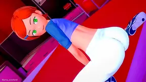 Gwen Tennyson Plays with Big Dick Ending in Wild Cartoon Blowjob & Boobjob Fun