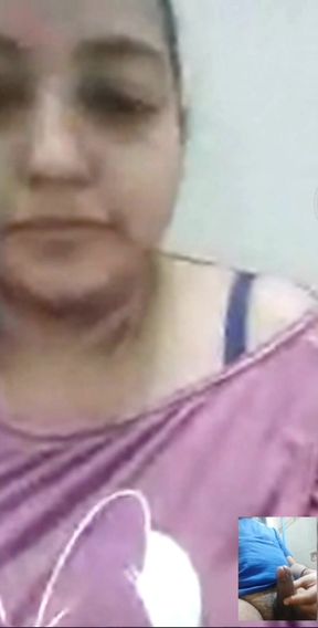 Fat indian girl watching cumshot on webcam