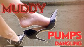 Dangling muddy pump - Posh Mistress Nicole with dirty black high heels