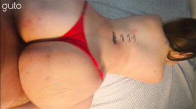 Hot girl with a great ass getting fucked raw with her panties pulled to the side...