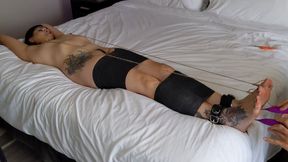 Amo Morbia asks for Tied Nipples to Toes Foot Play