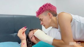 Hot Venezuelan and Colombian girls licking big tits and fucking