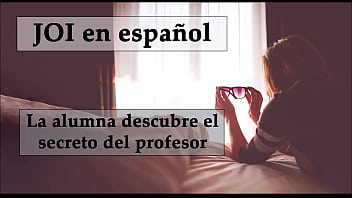 JOI espa&ntilde_ol. Femdom anal, alumna encuentra el consolador de su profesor.