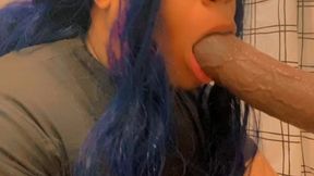 the blue-haired goddess & her perfect mouth