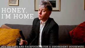 Honey I'm Home - Jaq Quicksilver Spanks You With Leather Belt and Fucks Your Ass as Punishment - impact, BDSM, daddy dom, rough roleplay - 1080p mp4